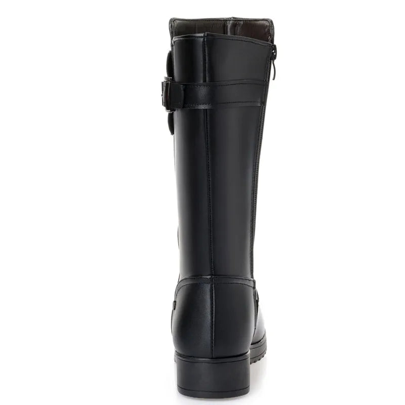 Bottes Femme DRKANOL en Cuir Véritable – Doublure Laine Naturelle – Bottes Chaudes d’Hiver | Tailles 34 à 45 - BLACKBEARD OUTDOOR INDUSTRIES