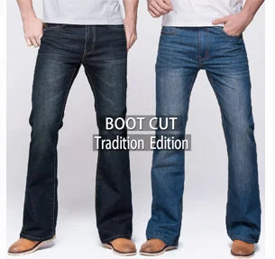 Jean Homme Bootcut Légèrement Évasé Slim Fit – Pantalon en Denim Stretch Classique, Bleu ou Noir, Tendance Designer BLACKBEARD OUTDOOR INDUSTRIES