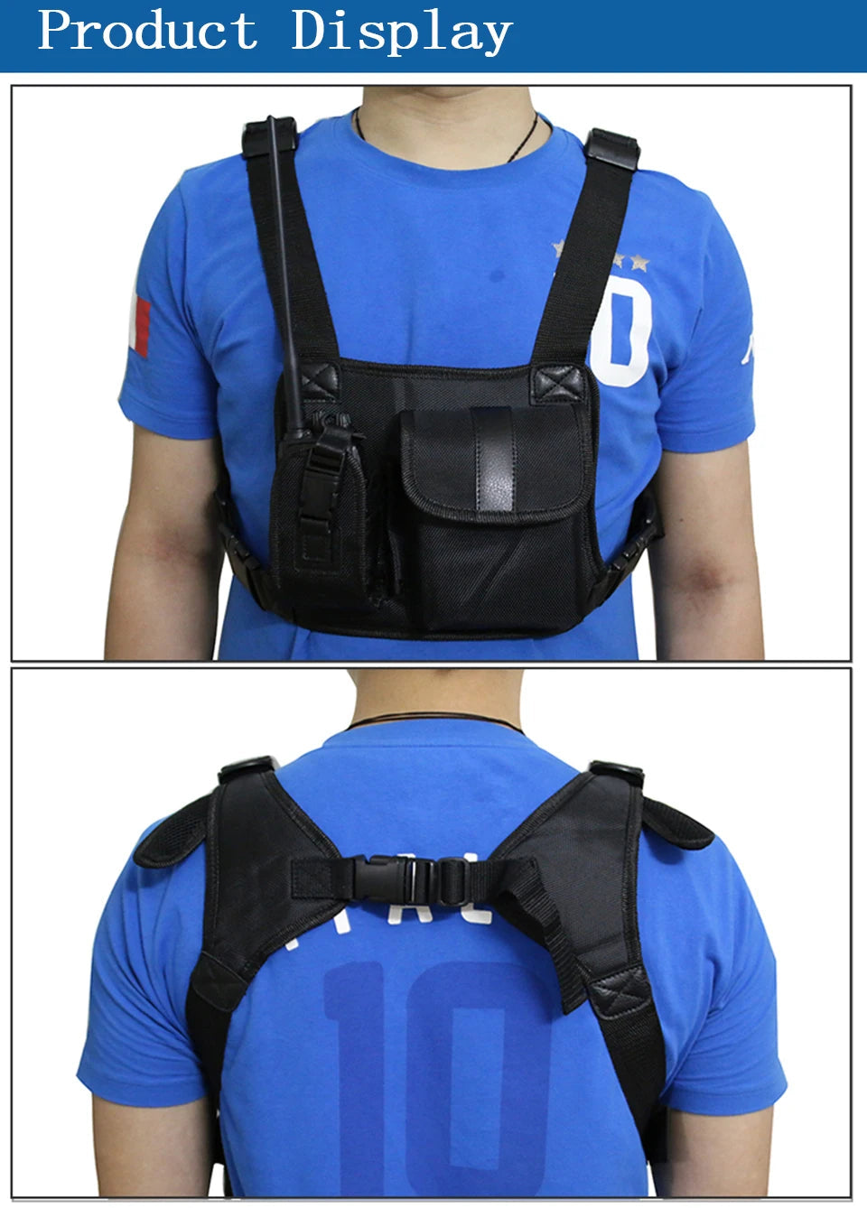 Sac à Poitrine pour Radio de Communication (Walkie Talkie) | Harnais et Poche Porte-radio pour Baofeng, Motorola, ICOM, TYT BLACKBEARD OUTDOOR INDUSTRIES