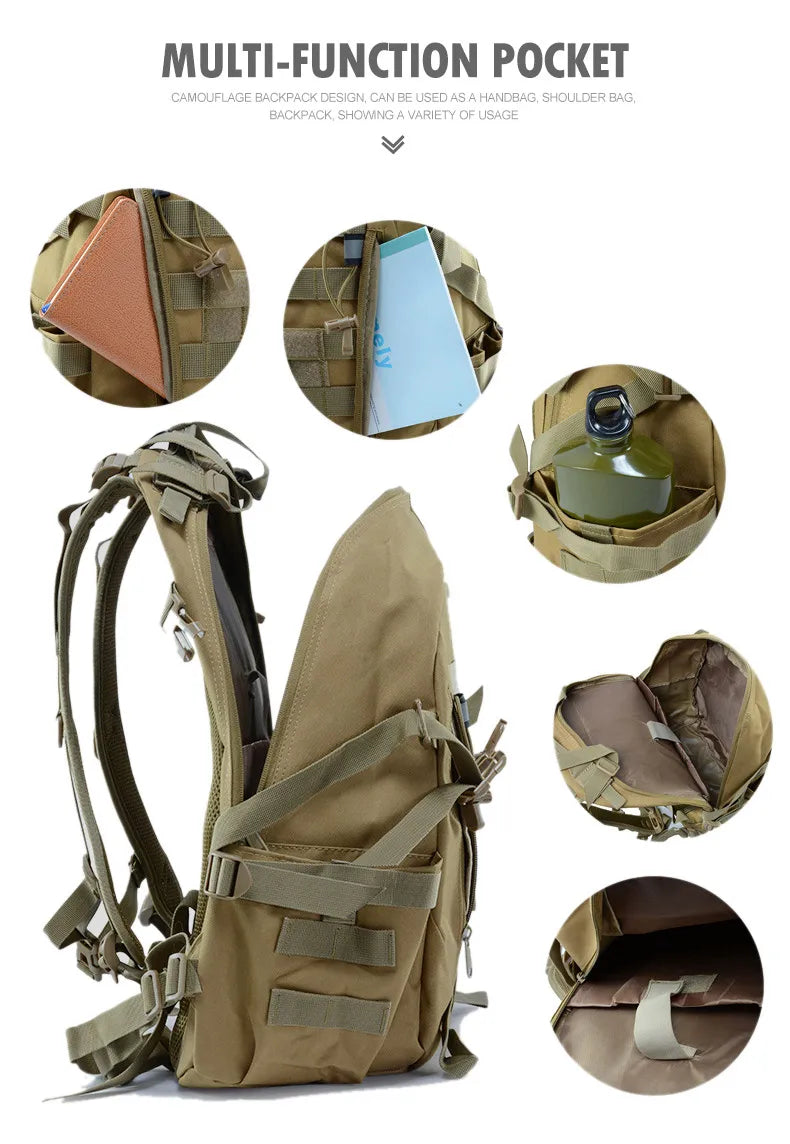 Sac à Dos de Camping 40L – Sac de Voyage Tactique Molle pour Homme, Rucksack de Randonnée et Escalade, Sac à Épaule Réfléchissant Outdoor - BLACKBEARD OUTDOOR INDUSTRIES