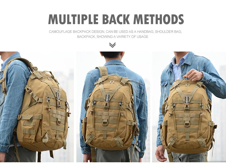 Sac à Dos de Camping 40L – Sac de Voyage Tactique Molle pour Homme, Rucksack de Randonnée et Escalade, Sac à Épaule Réfléchissant Outdoor - BLACKBEARD OUTDOOR INDUSTRIES
