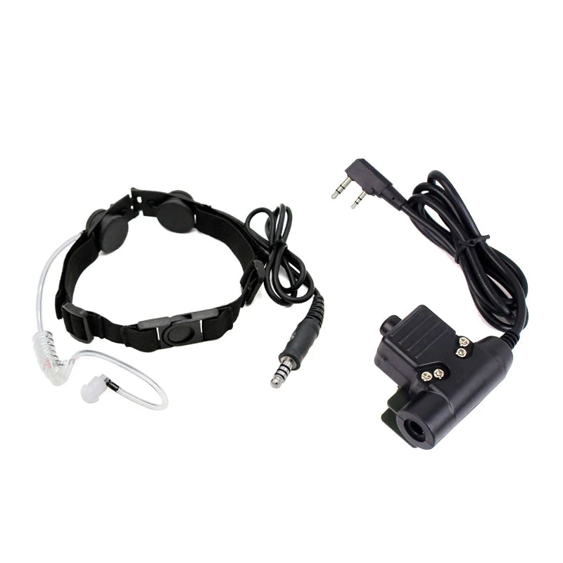Laryngophone Z Tactical Z003 avec Tube Acoustique + Bouton PTT U94 – Compatible Radios BaoFeng, TYT, Retevis, Kenwood - BLACKBEARD OUTDOOR INDUSTRIES