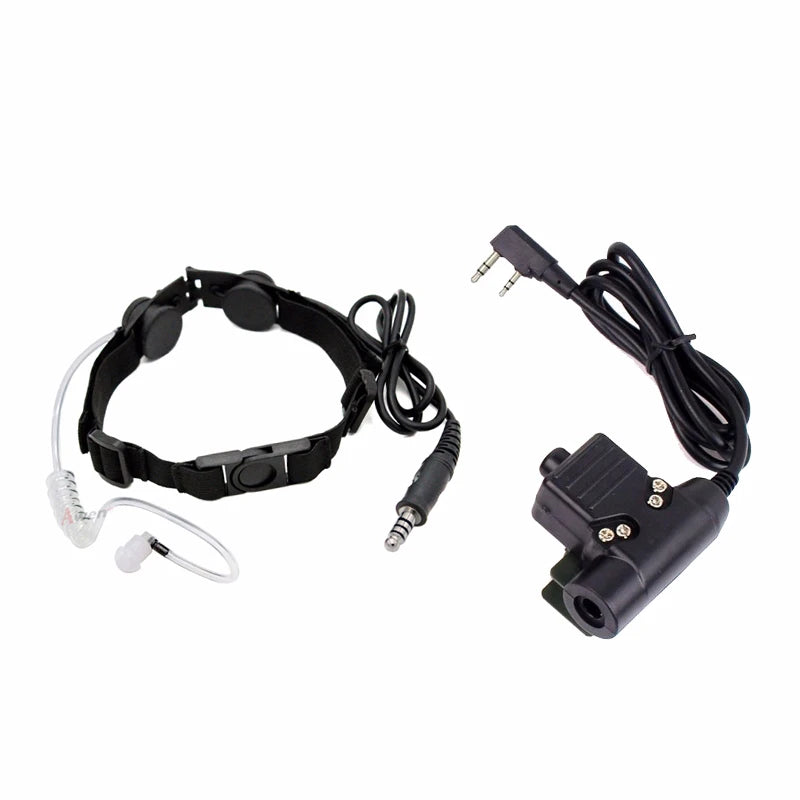 Laryngophone Z Tactical Z003 avec Tube Acoustique + Bouton PTT U94 – Compatible Radios BaoFeng, TYT, Retevis, Kenwood - BLACKBEARD OUTDOOR INDUSTRIES
