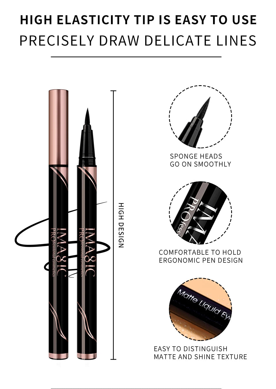 IMAGIC Waterproof Eyeliner - Long-Lasting Matte & Shimmer Finish Eyeliner Pen BLACKBEARD OUTDOOR INDUSTRIES