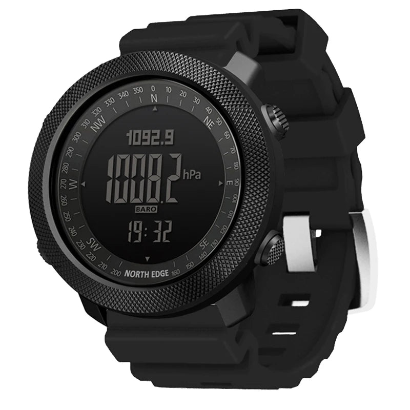 NORTH EDGE APACHE 3 Montre Digitale Sportive pour Homme - Altimètre, Baromètre, Boussole, Thermomètre, Résistante à l'Eau 50m BLACKBEARD OUTDOOR INDUSTRIES