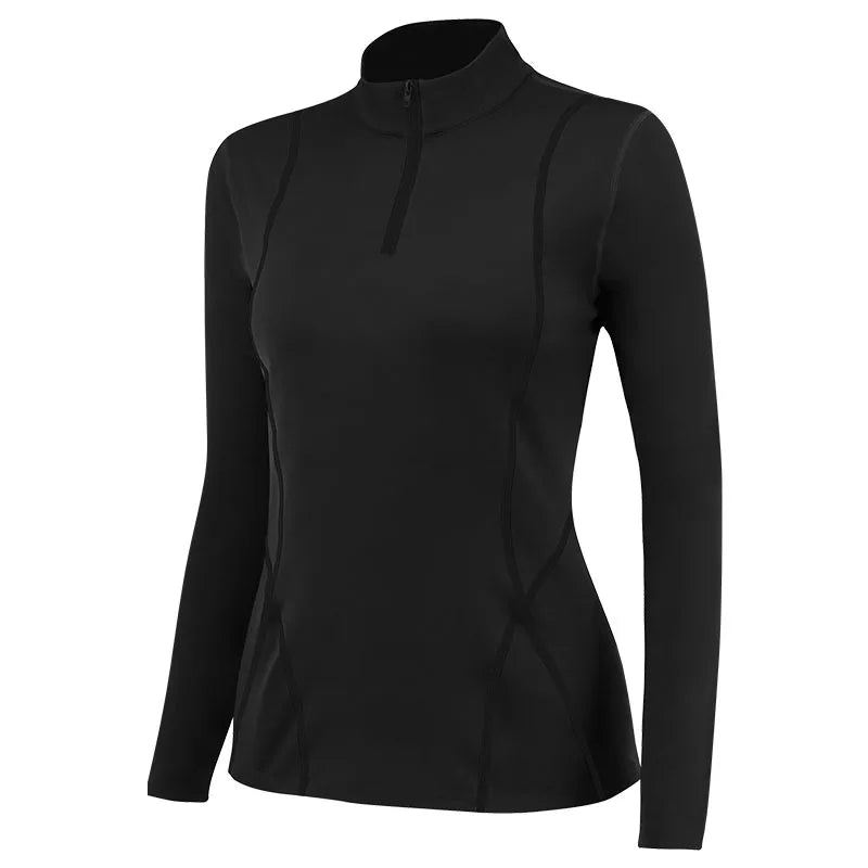 Ensemble de Sous-Vêtements Thermiques pour Femmes – T-Shirt à Col Montant et legging en Polyester et Spandex, Séchage Rapide, Chaud et Respirant - BLACKBEARD OUTDOOR INDUSTRIES