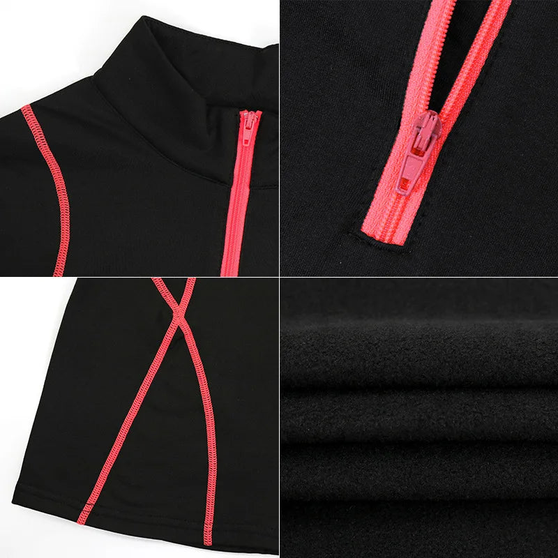 Ensemble de Sous-Vêtements Thermiques pour Femmes – T-Shirt à Col Montant et legging en Polyester et Spandex, Séchage Rapide, Chaud et Respirant - BLACKBEARD OUTDOOR INDUSTRIES