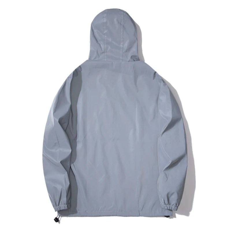 Veste Réfléchissante Homme Streetwear | Coupe-Vent Hip Hop • Étanche • Capuche • Effet Nuit & Jour - BLACKBEARD OUTDOOR INDUSTRIES