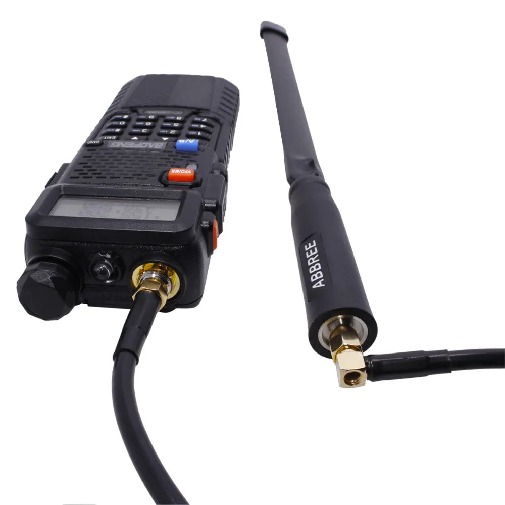ABBREE AR-152 / AR-148 – Antenne Tactique avec Câble Coaxial SMA-Femelle pour Baofeng UV-5R / UV-82 / UV-9R Plus - BLACKBEARD OUTDOOR INDUSTRIES