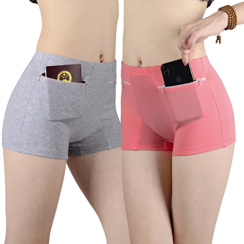 Short Anti-Vol pour Femme – Sous-Vêtement en Coton Doux avec Poches, BLACKBEARD OUTDOOR INDUSTRIES