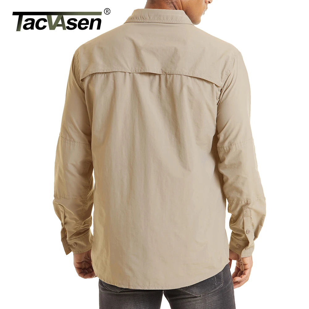 Chemise Homme TACVASEN | Manches Longues | Séchage Rapide | Protection UV | Poches Zippées | Randonnée & Travail Extérieur - BLACKBEARD OUTDOOR INDUSTRIES