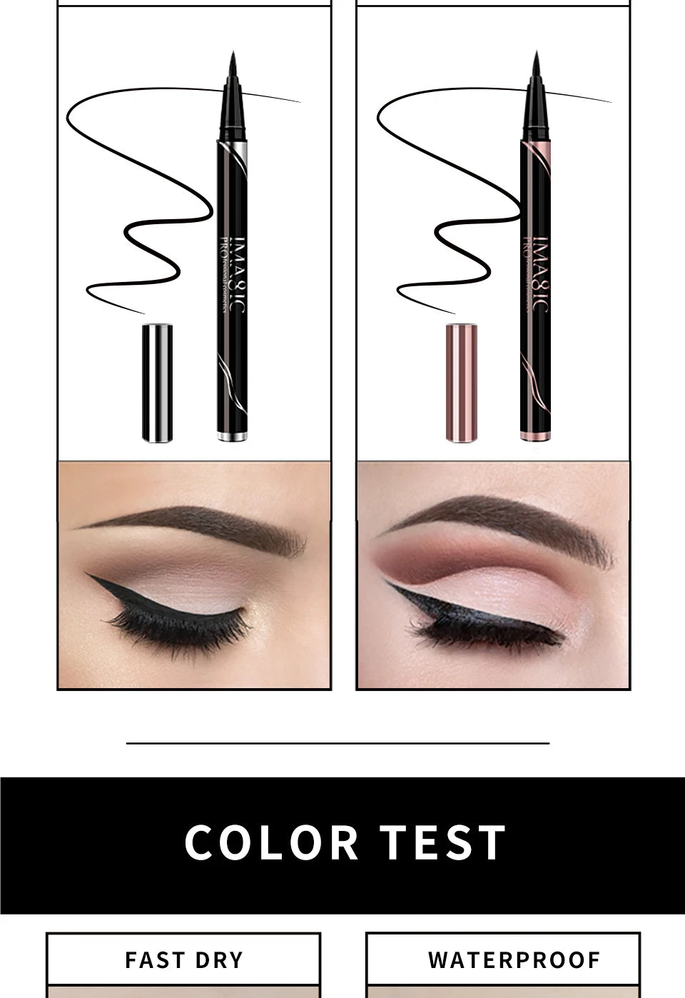IMAGIC Waterproof Eyeliner - Long-Lasting Matte & Shimmer Finish Eyeliner Pen BLACKBEARD OUTDOOR INDUSTRIES