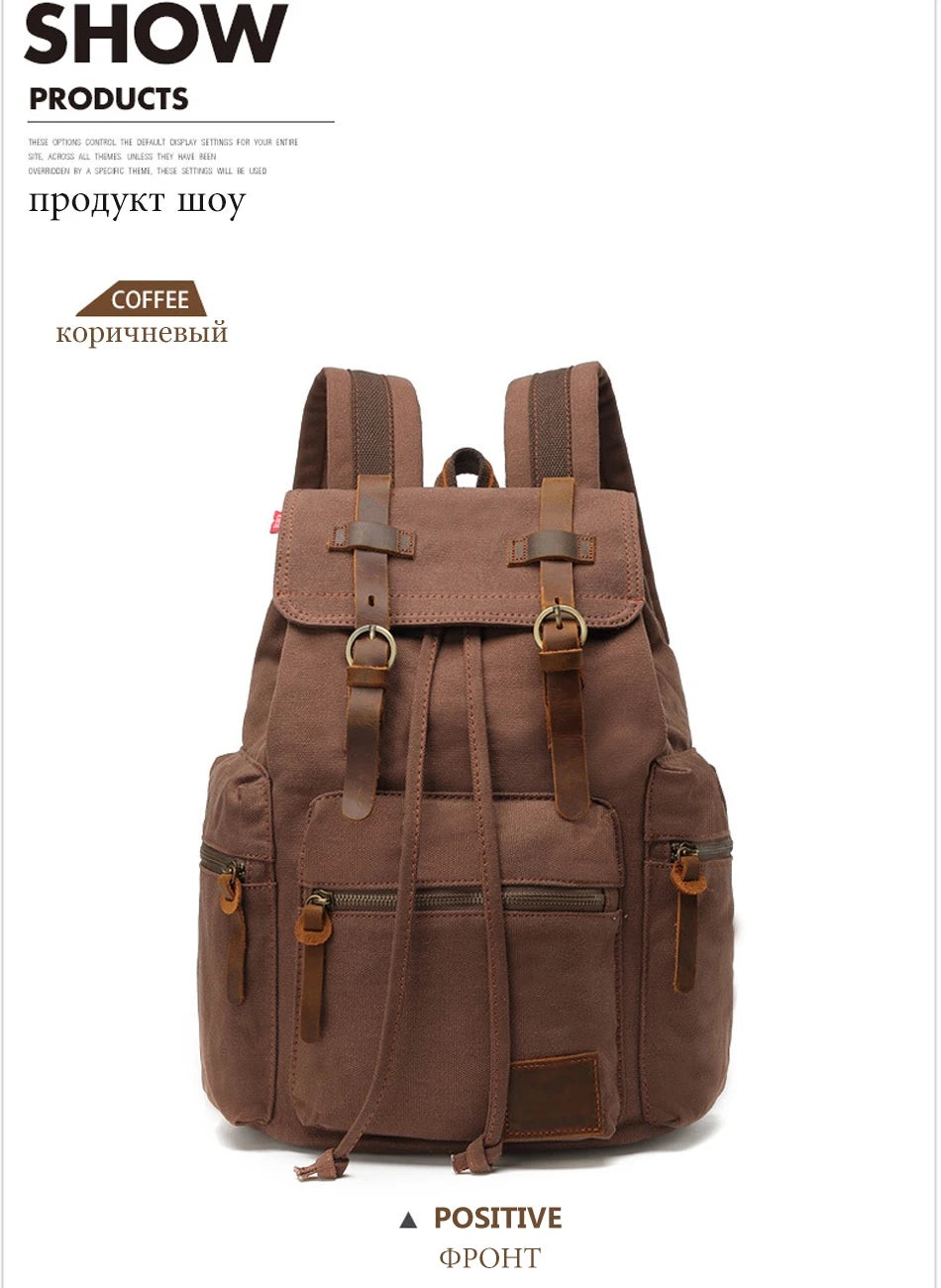 MARKROYAL Sac à Dos Vintage en Toile – Grand Format 36–55L | Compatible PC 14’’ | Unisexe - BLACKBEARD OUTDOOR INDUSTRIES