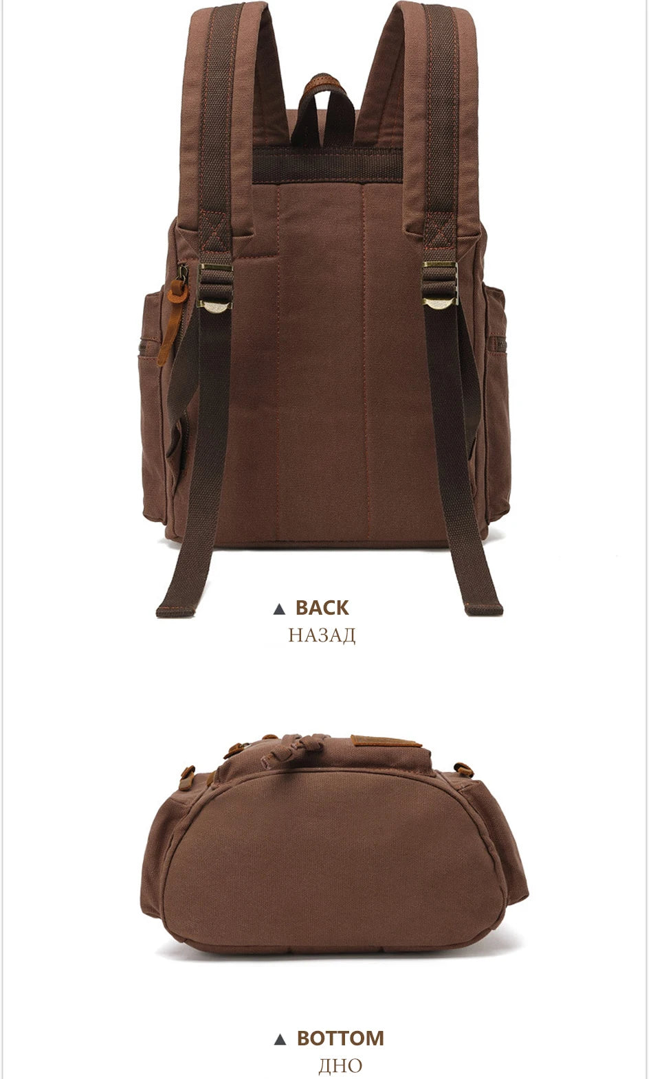 MARKROYAL Sac à Dos Vintage en Toile – Grand Format 36–55L | Compatible PC 14’’ | Unisexe - BLACKBEARD OUTDOOR INDUSTRIES