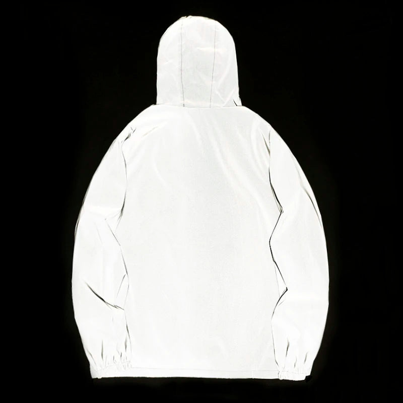Veste Réfléchissante Homme Streetwear | Coupe-Vent Hip Hop • Étanche • Capuche • Effet Nuit & Jour - BLACKBEARD OUTDOOR INDUSTRIES
