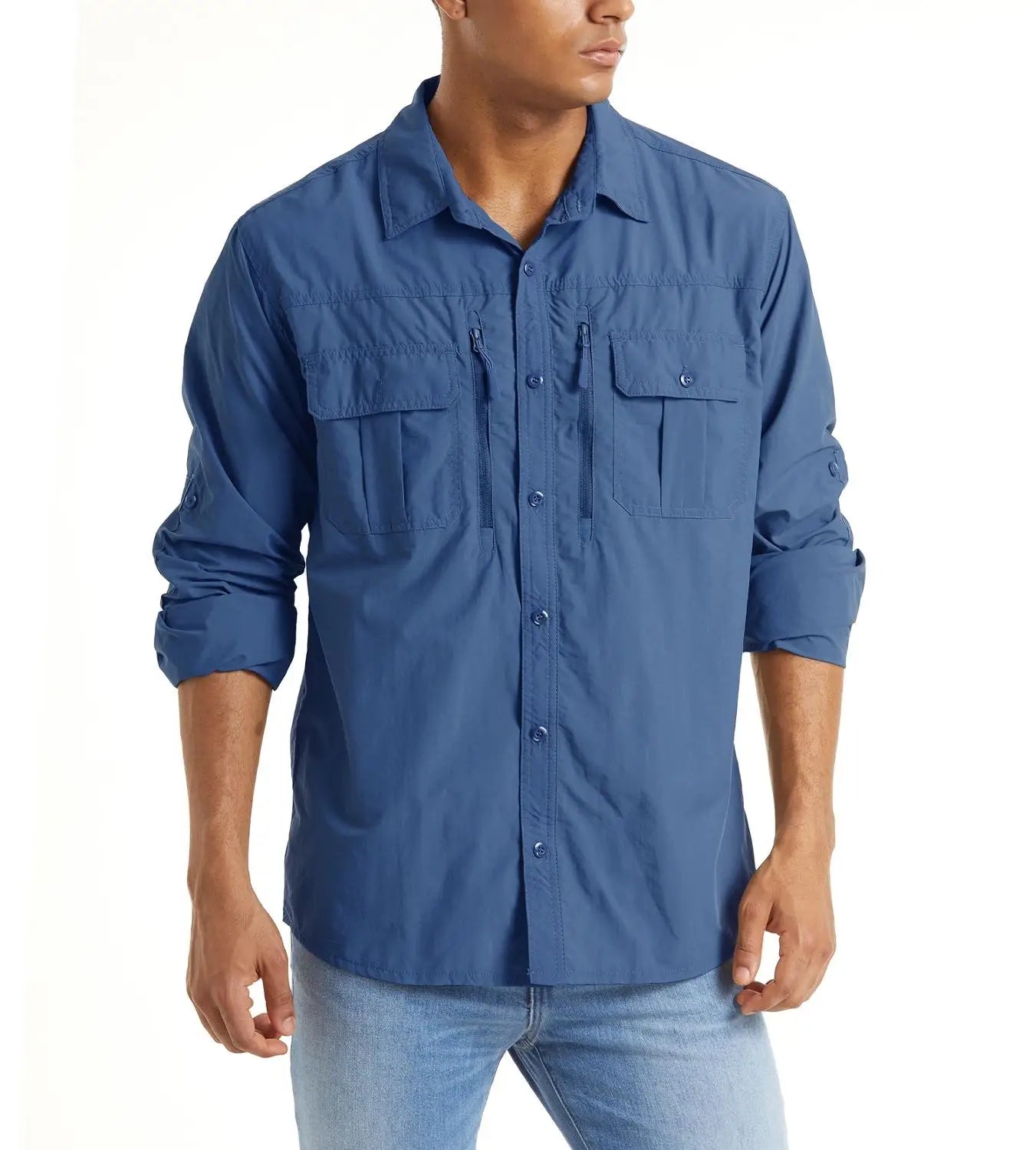 Chemise Cargo Homme TACVASEN – Respirante & Séchage Rapide Manches longues • Multi-poches • Randonnée, Pêche, Travail, Outdoor - BLACKBEARD OUTDOOR INDUSTRIES