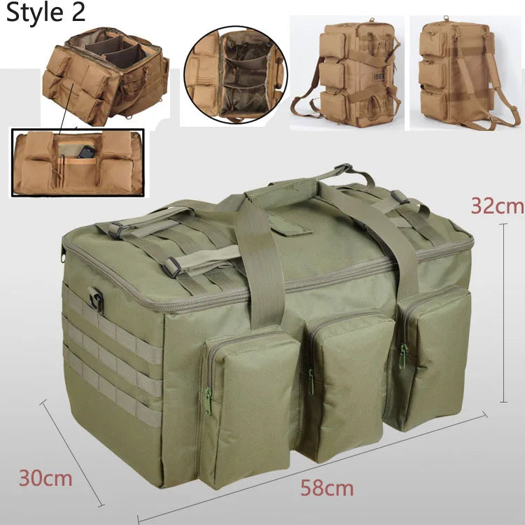 Sac Duffel Tactique 55L – Sac à Dos Convertible pour Camping, Randonnée et Sport - BLACKBEARD OUTDOOR INDUSTRIES