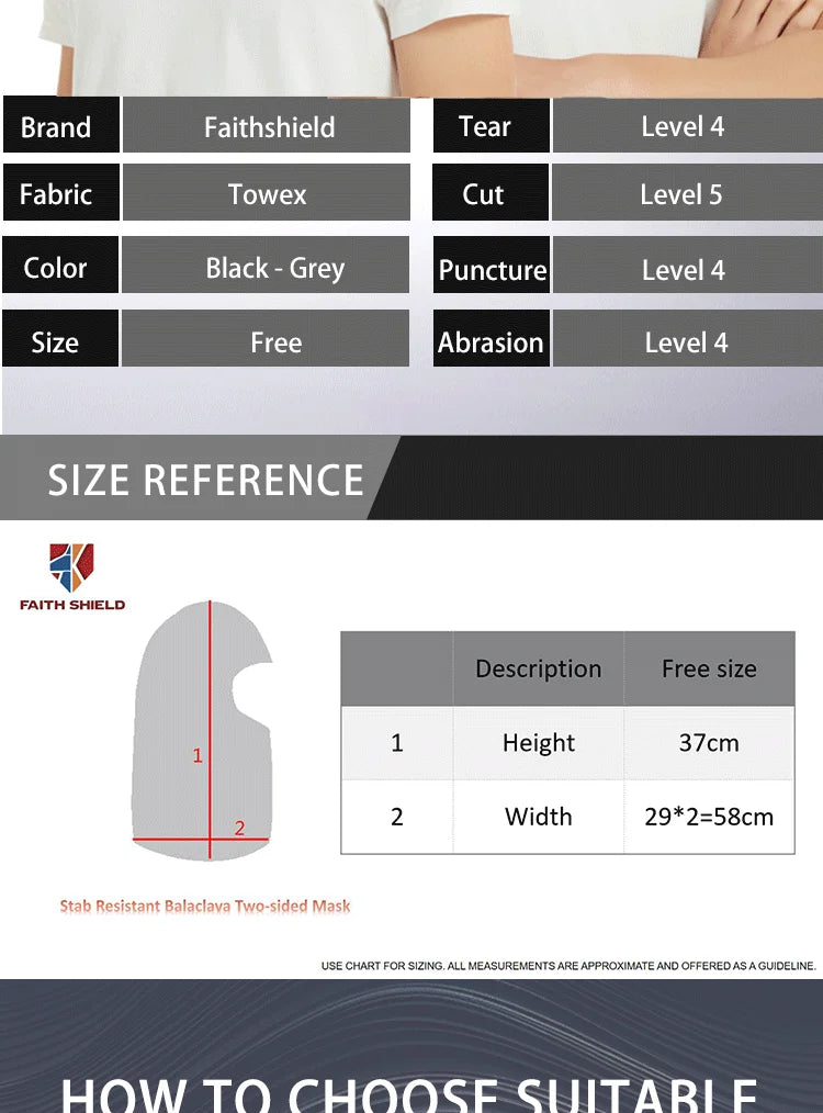 Balaclava Anti-Coupure de Niveau 5 - Protection du Visage et de la Tête - BLACKBEARD OUTDOOR INDUSTRIES