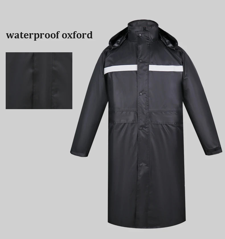 Imperméable Long Réfléchissant Unisexe – Hivizi Étanche • Respirant • Séchage Rapide • Capuche Escamotable - BLACKBEARD OUTDOOR INDUSTRIES