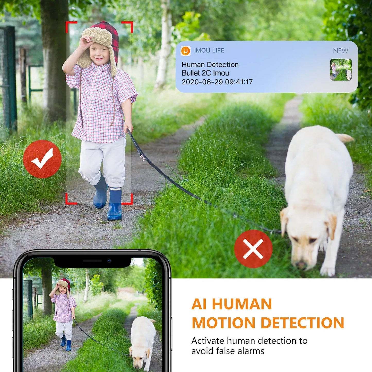 Lot de 3 Caméras IMOU Bullet 2C 4MP – Caméra WiFi Extérieure avec Détection Humaine IA, Vision Nocturne 30m & Étanchéité IP67 Ma boutique