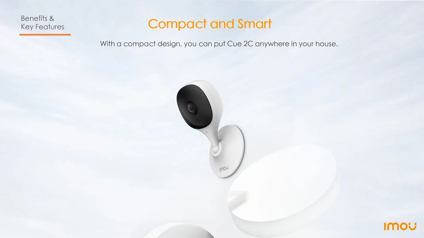 IMOU Cue 2C – Caméra de Surveillance Intérieure 1080P avec Détection Humaine IA & Vision Nocturne Ma boutique