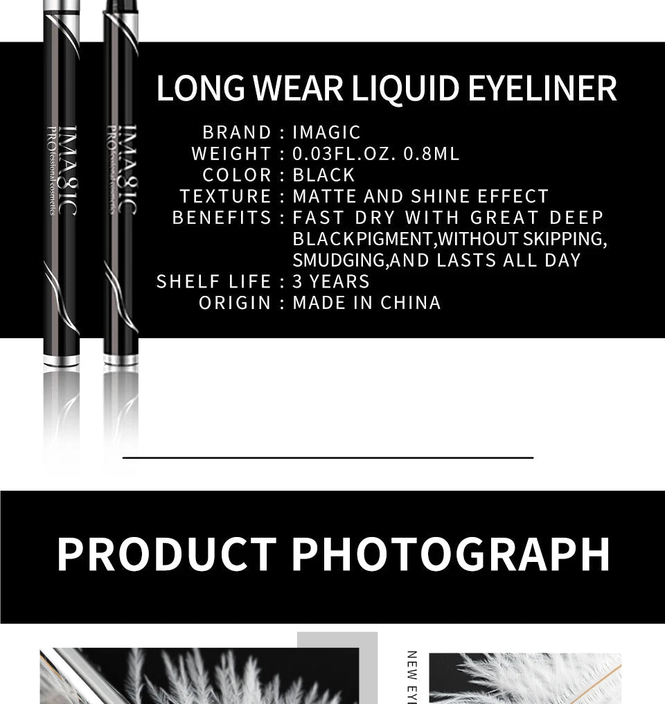 IMAGIC Waterproof Eyeliner - Long-Lasting Matte & Shimmer Finish Eyeliner Pen BLACKBEARD OUTDOOR INDUSTRIES
