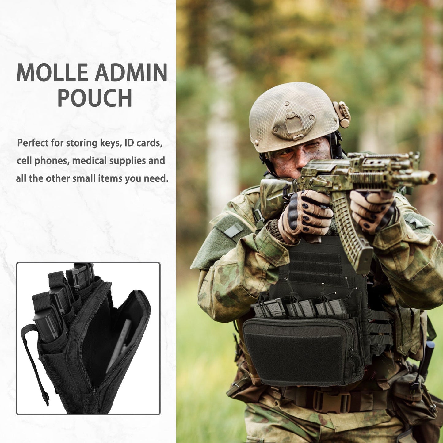 Poche à Chargeurs Tactique 5.56/.223 7.62mm pour M4 M16 AK AR avec Molle - Poche Triple à Accès Rapide BLACKBEARD OUTDOOR INDUSTRIES