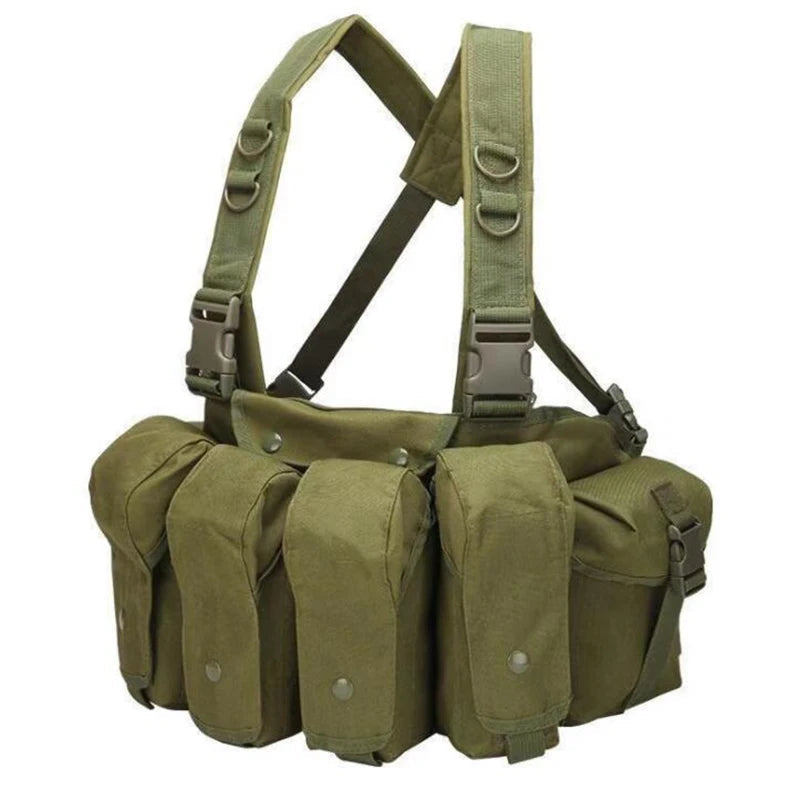 Chest rig Tactique Molle Body Armor – Camouflage Woodland, Porte-Chargeurs et Accessoires de Combat pour Airsoft et Chasse BLACKBEARD OUTDOOR INDUSTRIES