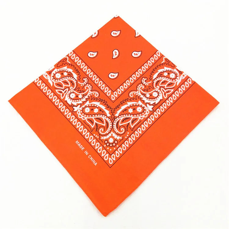 Bandana Carré Hip Hop en Coton – 54x54 cm, Imprimé Paisley - BLACKBEARD OUTDOOR INDUSTRIES
