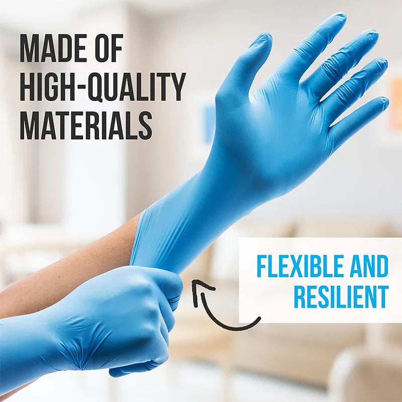 Gants en Nitrile Bleus - Gants Jetables pour le Nettoyage de Cuisine, Vaisselle et Travail - BLACKBEARD OUTDOOR INDUSTRIES
