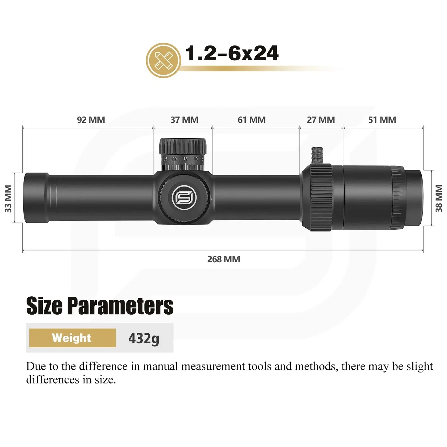 SPINA OPTICS WolfChase LPVO 1.2-6x24 FFP/SFP - Lunette de Tir pour Fusil, Viseur à Point Rouge, Optique de Chasse et CQB Ma boutique