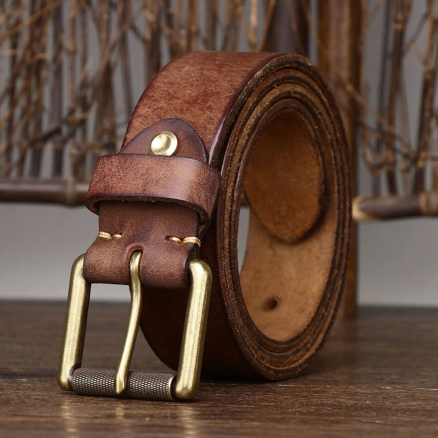Ceinture Vintage en Cuir de Vachette Véritable Ma boutique