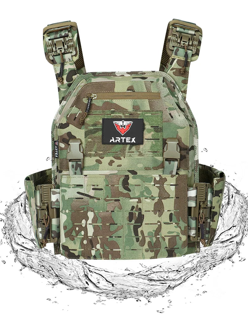 Gilet Tactique ARTEX - Gilet de Combat Léger à Libération Rapide - Porte-Plates 1000D en Polyester avec Système MOLLE - Chaleco Tactico - Gilet Militaire BLACKBEARD OUTDOOR INDUSTRIES