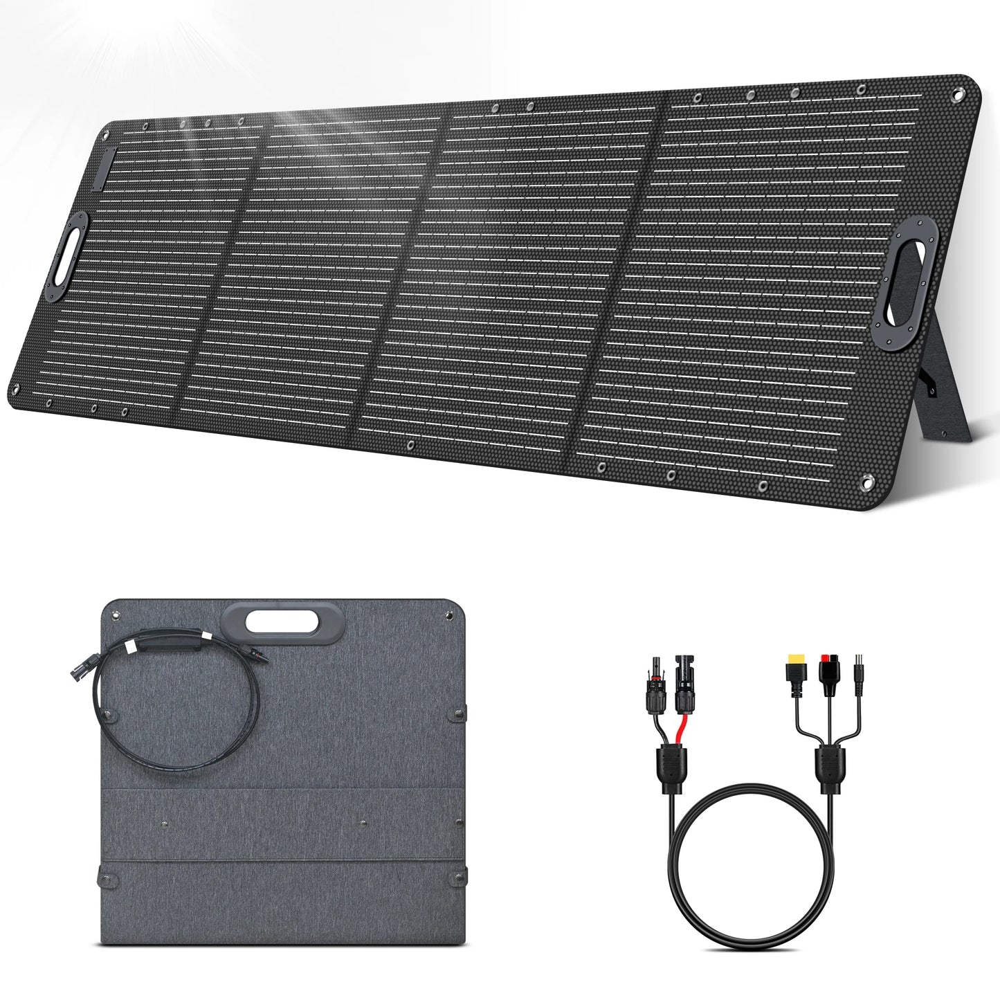 Dokio 100W Panneau Solaire Flexible et Pliant 18V avec Kit Contrôleur 12V – Idéal pour Camping, Voyage et VR - BLACKBEARD OUTDOOR INDUSTRIES