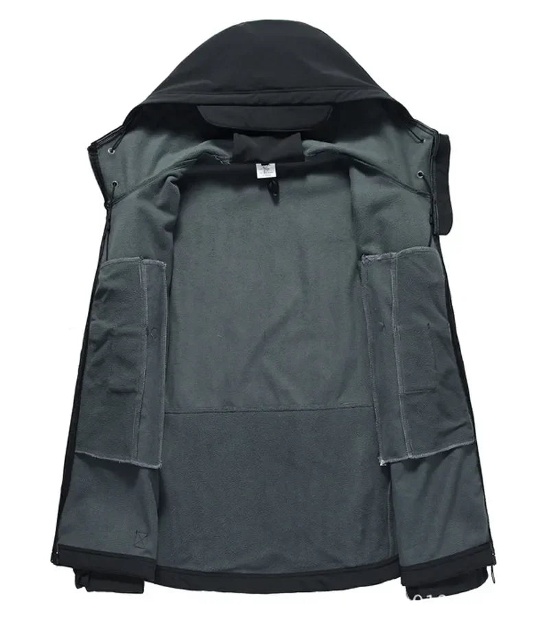 Veste Tactique Homme Softshell Techwear Coupe-Vent | Imperméable | Respirante | Polaire Intérieure | Capuche | 4 Saisons - BLACKBEARD OUTDOOR INDUSTRIES