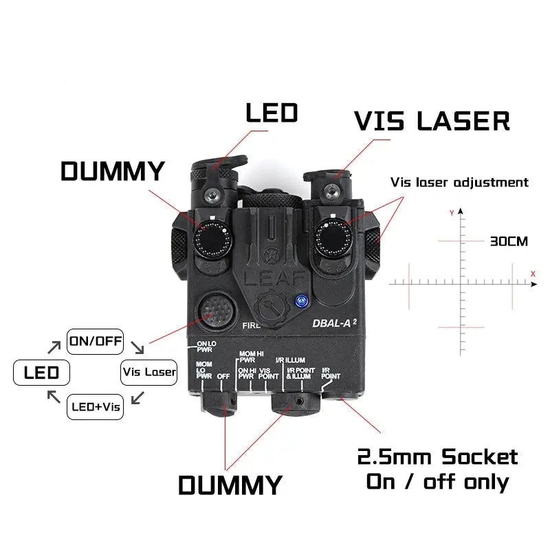 🔦 DBAL-A2 Version Tactique – Laser Rouge, Vert ou Bleu + Support Lampe M300/M600 | Airsoft & Chasse Ma boutique