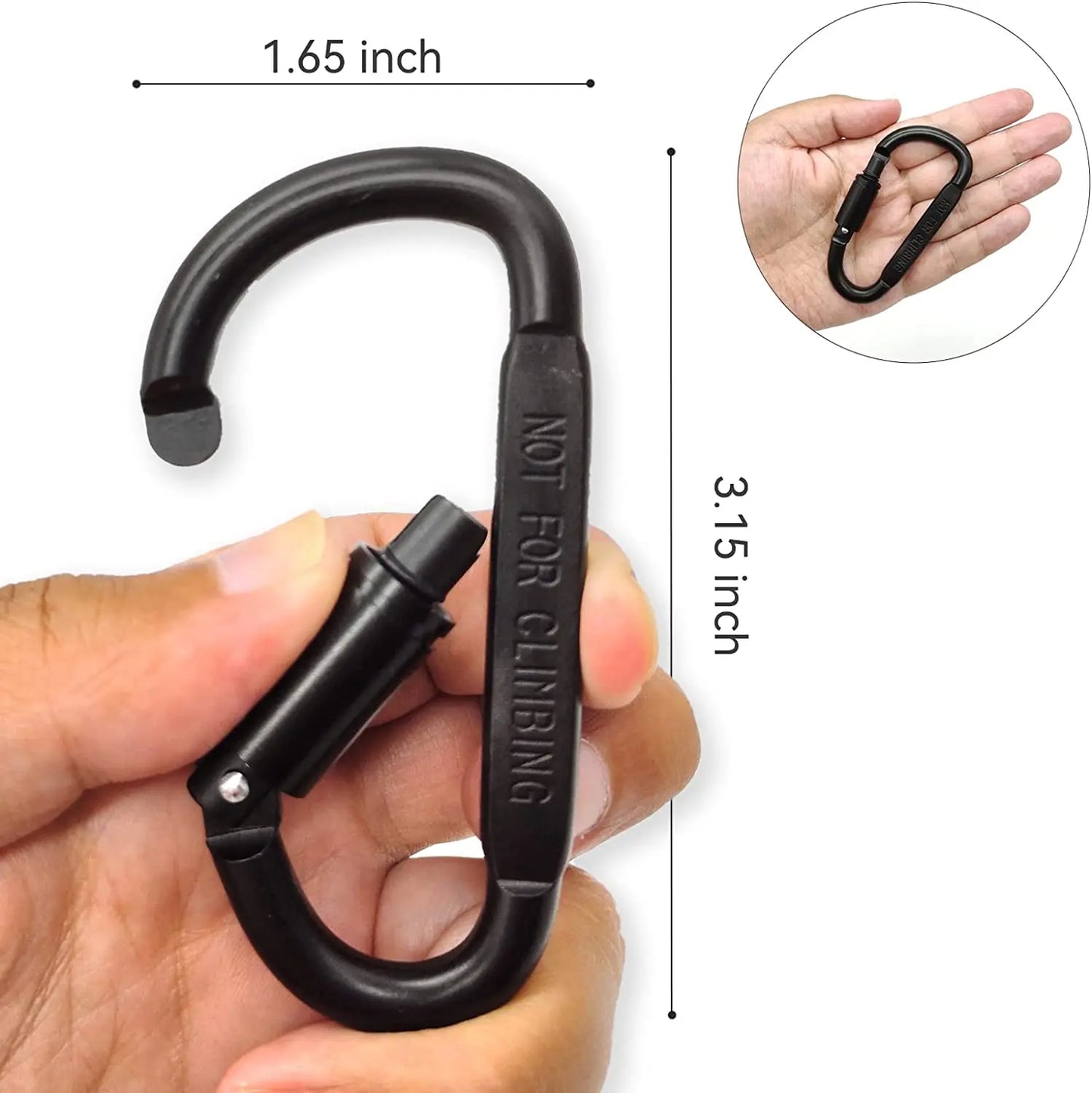 Set de 4 Mousquetons en Aluminium Alliage – Clip Porte-Clés Camping & Survie EDC - BLACKBEARD OUTDOOR INDUSTRIES