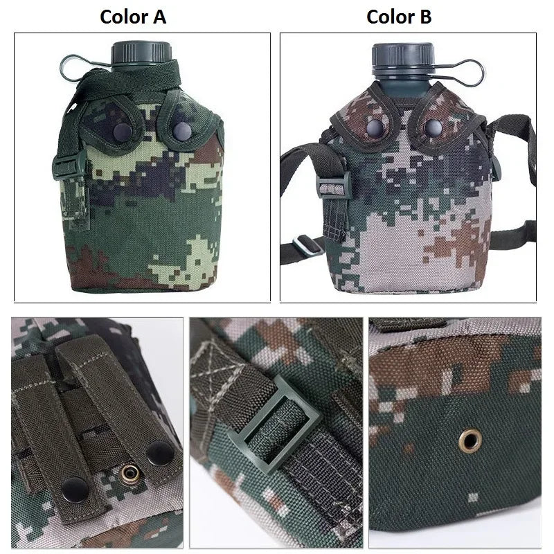 Gourde Camouflage 1L – Bouteille d'Eau Militaire en Aluminium avec Sangle pour Camping, Randonnée et Aventures Extérieures - BLACKBEARD OUTDOOR INDUSTRIES