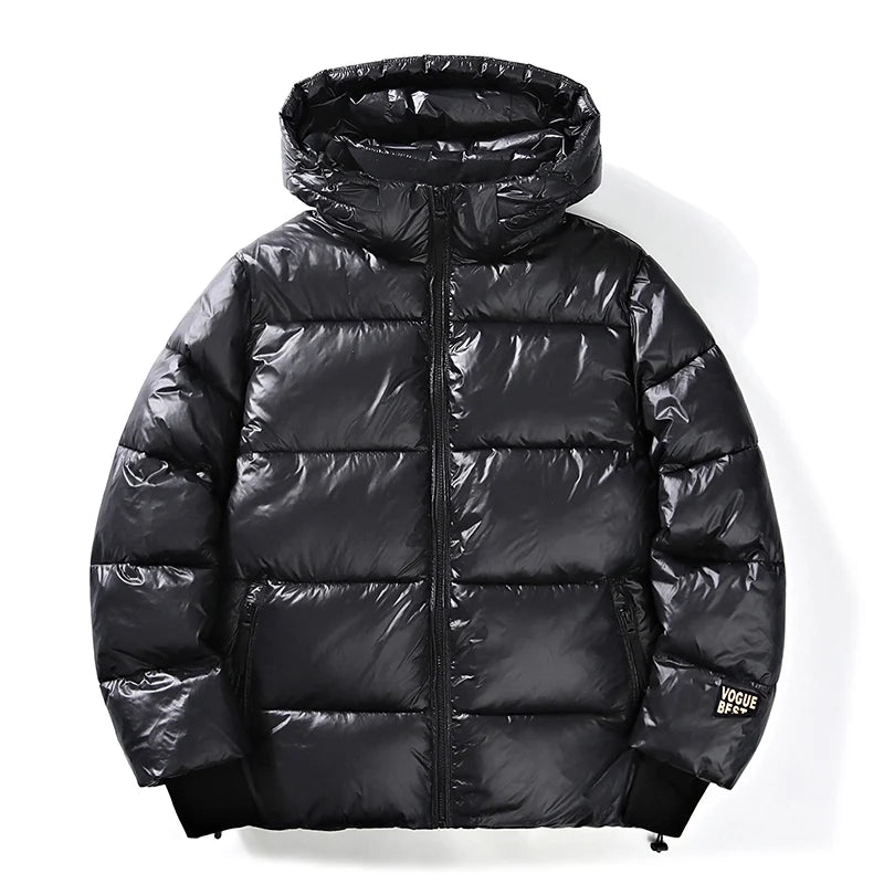 COMXZ 2025 Winter Fashion Stand Collar Cotton Jacket Hooded Winter Waterproof Windproof Outdoor Casual Warm Coat Men Streetwear BLACKBEARD OUTDOOR INDUSTRIES