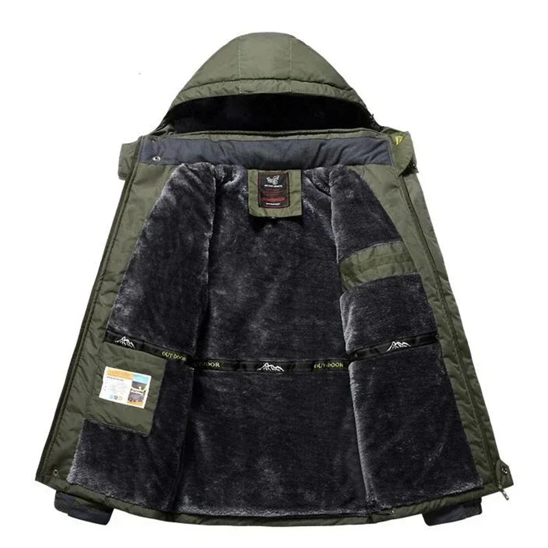 Parka Hiver Homme 2024 - Veste Chaude Imperméable avec Capuche Amovible | Coupe-Vent Militaire Fleece Jusqu’au 9XL - BLACKBEARD OUTDOOR INDUSTRIES