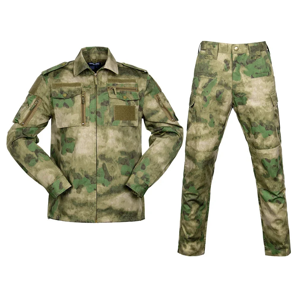 Set de Vêtements Tactiques BDU - Chemise et Pantalon Camouflage pour Entraînement en Plein Air, Randonnée, Chasse, Airsoft, Sniper, Combat, Ghillie Suit - BLACKBEARD OUTDOOR INDUSTRIES