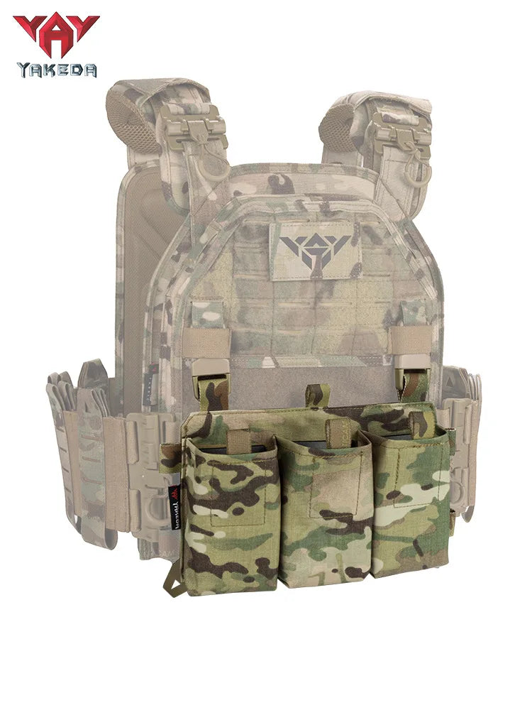 Gilet Tactique YAKEDA Triple 5.56/7.62 avec Libération Rapide et Boucle – Panneau Modulaire d'Attaque pour Équipement de Chasse Extérieure BLACKBEARD OUTDOOR INDUSTRIES