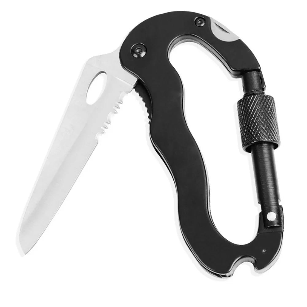 Porte-Clé Multifonction de Montagne avec Couteau Pliant et Scie - Mousqueton Pratique pour Randonnée et Activités Extérieures - BLACKBEARD OUTDOOR INDUSTRIES