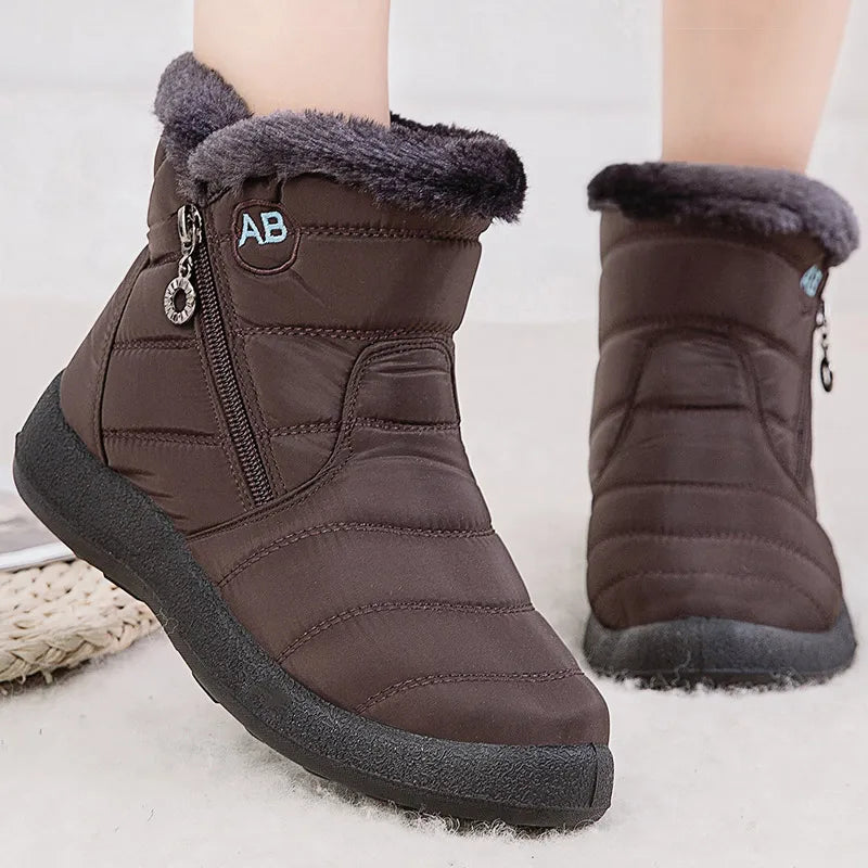 Bottines Hiver Femme Fourrées & Imperméables – Chaussures Chaudes à Talon Plat – Style Élégant & Confort – Neige / Froid - BLACKBEARD OUTDOOR INDUSTRIES