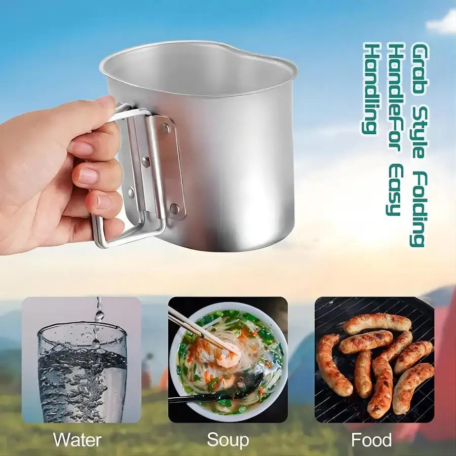 Gourde Militaire en Aluminium avec Gobelet et Pochette – 1 Set – 900 ml – Bouteille d’Eau Portable pour Camping, Randonnée, Voyage, Activités Outdoor - BLACKBEARD OUTDOOR INDUSTRIES