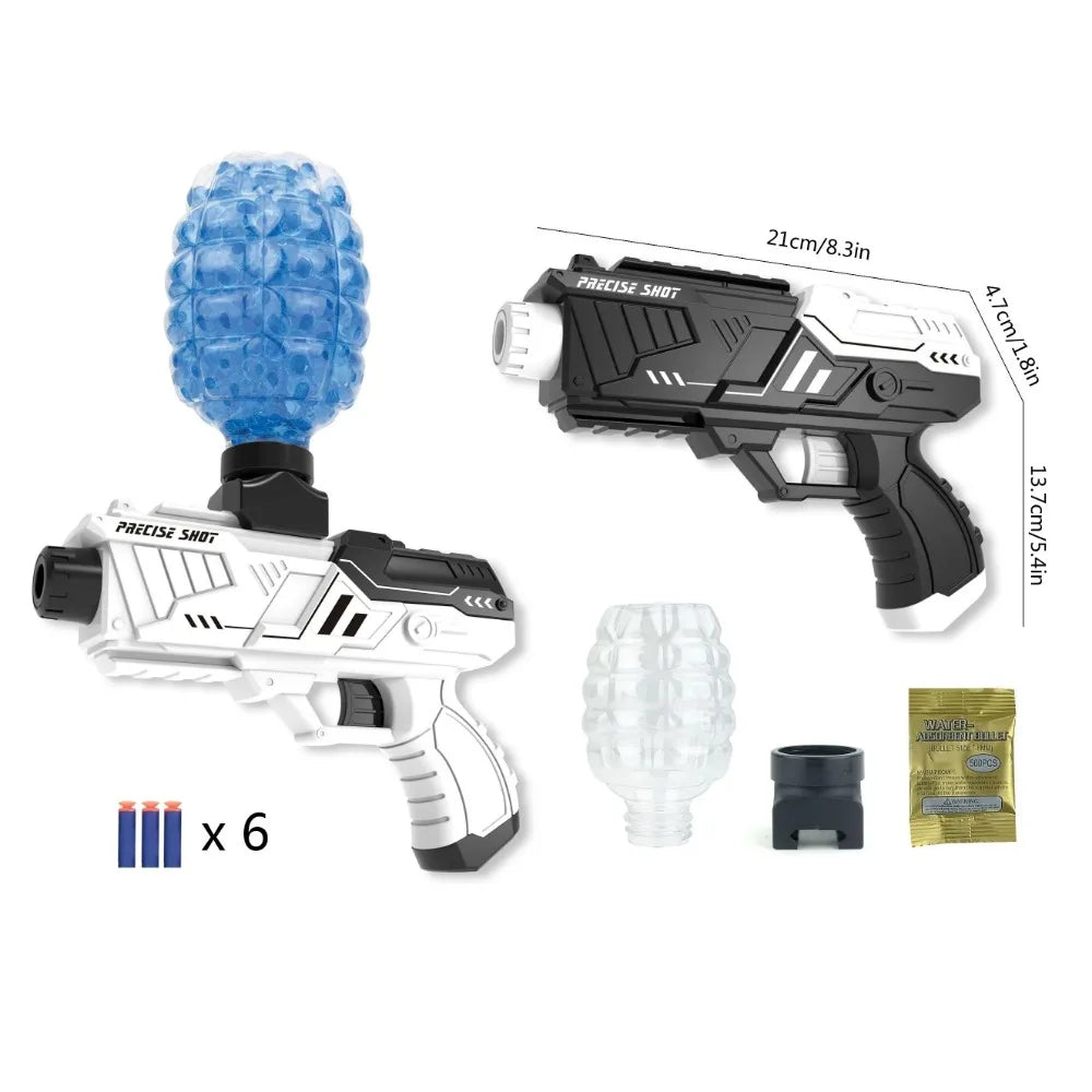 🔫 Manual Gel Ball Blaster – Blaster à balles gel / Mousse (Noir & Blanc) Ma boutique