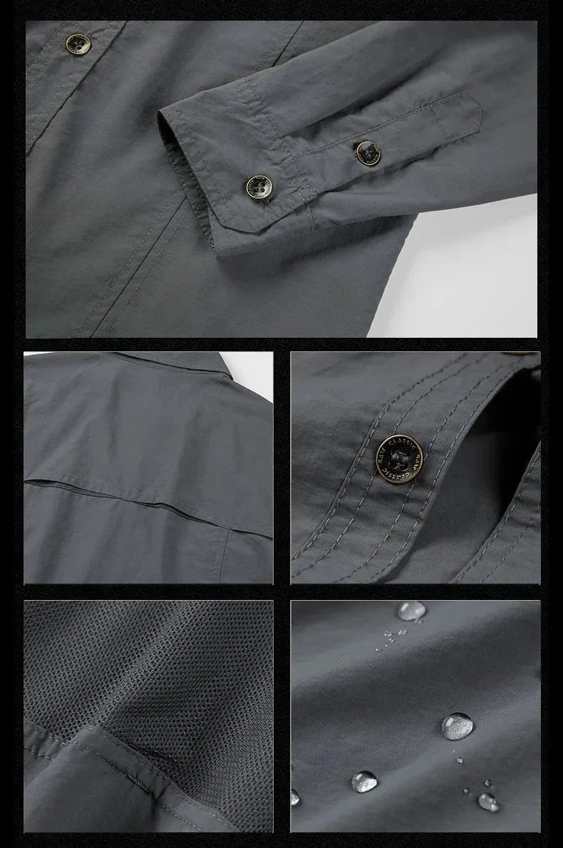 Chemise Homme à Manches Longues Léger et Séchage Rapide - Chemise Respirante de Sport et Protection Solaire pour Randonnée et Activités en Plein Air - BLACKBEARD OUTDOOR INDUSTRIES