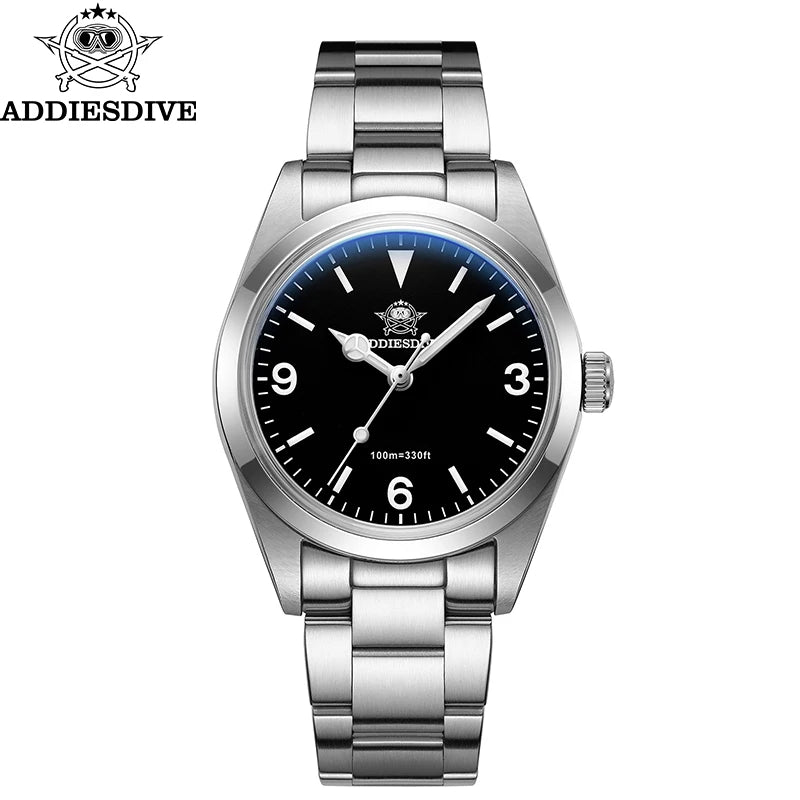 Montre Homme ADDIESDIVE AD2023-1 – Quartz Japonais VH31 – Étanche 100M – Verre Saphir Bulle – Style Business/Diver - BLACKBEARD OUTDOOR INDUSTRIES