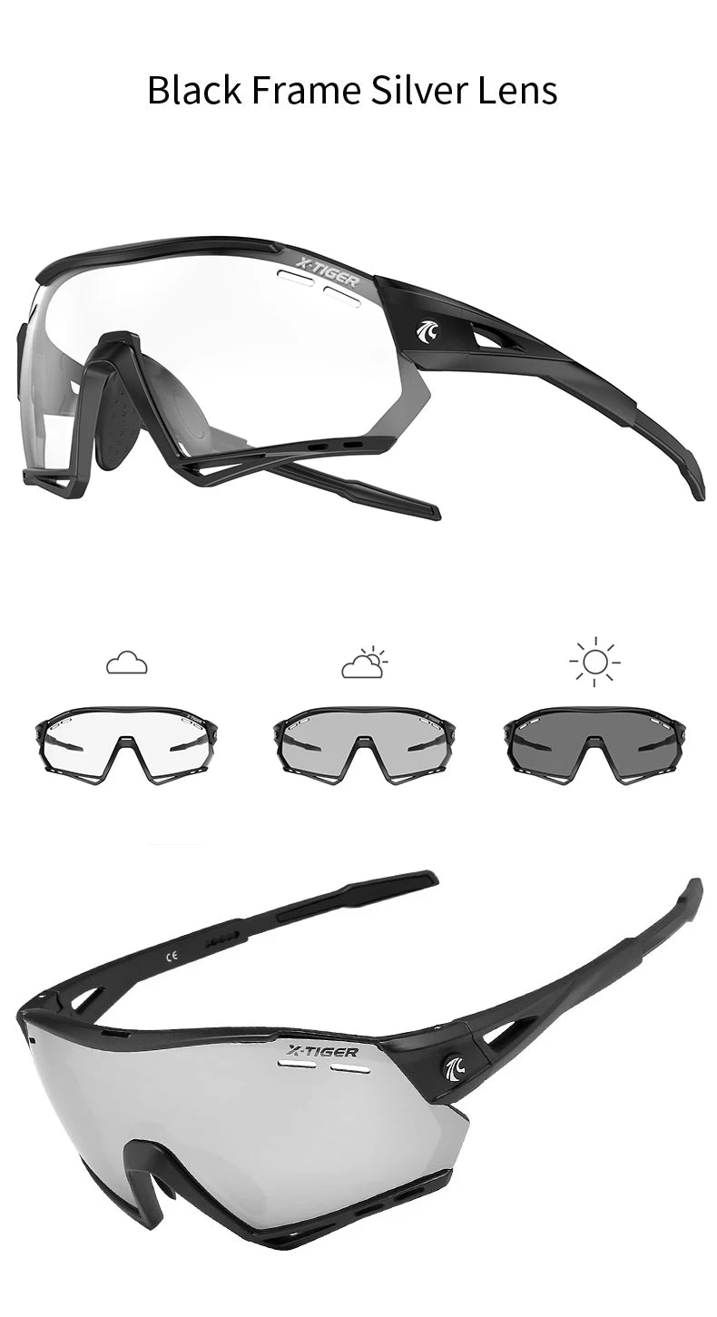 X-TIGER Lunettes de Cyclisme 5 Verres – UV400, Polarisées – Pour Vélo, Running, Pêche & Sports Extérieurs - BLACKBEARD OUTDOOR INDUSTRIES
