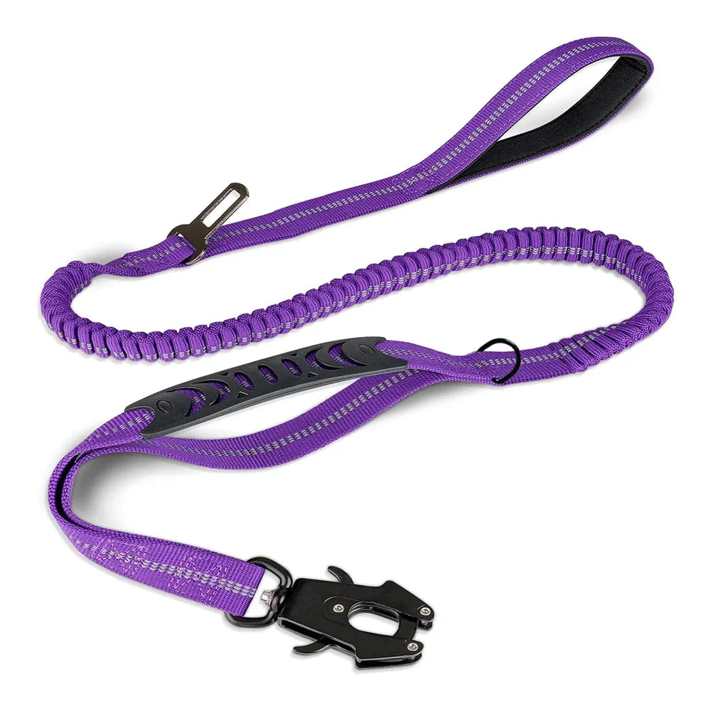 Laisse Tactique Élastique Réfléchissante avec Amortisseur de Chocs et Ceinture de Sécurité – Spécial Grands Chiens Ma boutique